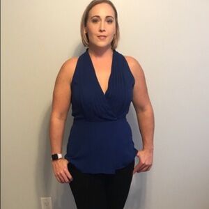Banana Republic blue V-neck sleeveless top